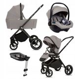 BabyLux® Kinderwagen 4in1 Set GAVIA, Opvouwbare Lichtgewicht Combi Kinderwagenset Incl. Reiswieg, Buggy, I-Size Kinderzitje, Autostoel, 4 Verstelbare Standen, 0-22kg, Uv-Bescherming 50+