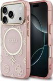 Peony Guess iPhone 17 Pro Hoesje MagSafe Back Cover Goud Roze