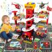 Garage pour enfants - Garage de jeu à 5 étages - Avec ascenseur et 8 voitures - Rouge