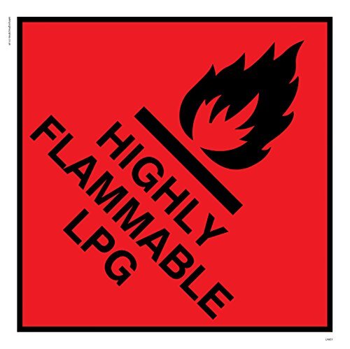Viking Signs Viking Signs LN951-S20-V "Highly Flammable LPG" Sign, Vinyl, 200 mm x 200 mm