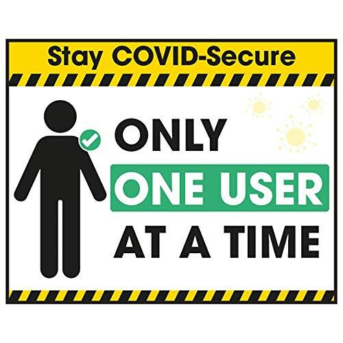 V Safety V Safety COVID-Secure Sticker - Eén gebruiker tegelijk - 100 mm x 80 mm - Zelfklevend vinyl