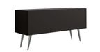 Meuble TV: noir mat, avec pieds chromés, 100 x 52 x 32 cm