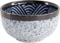Tokyo Design Studio Aisai Seigaiha Kom Kom Blauw/Wit Porselein 550 ml