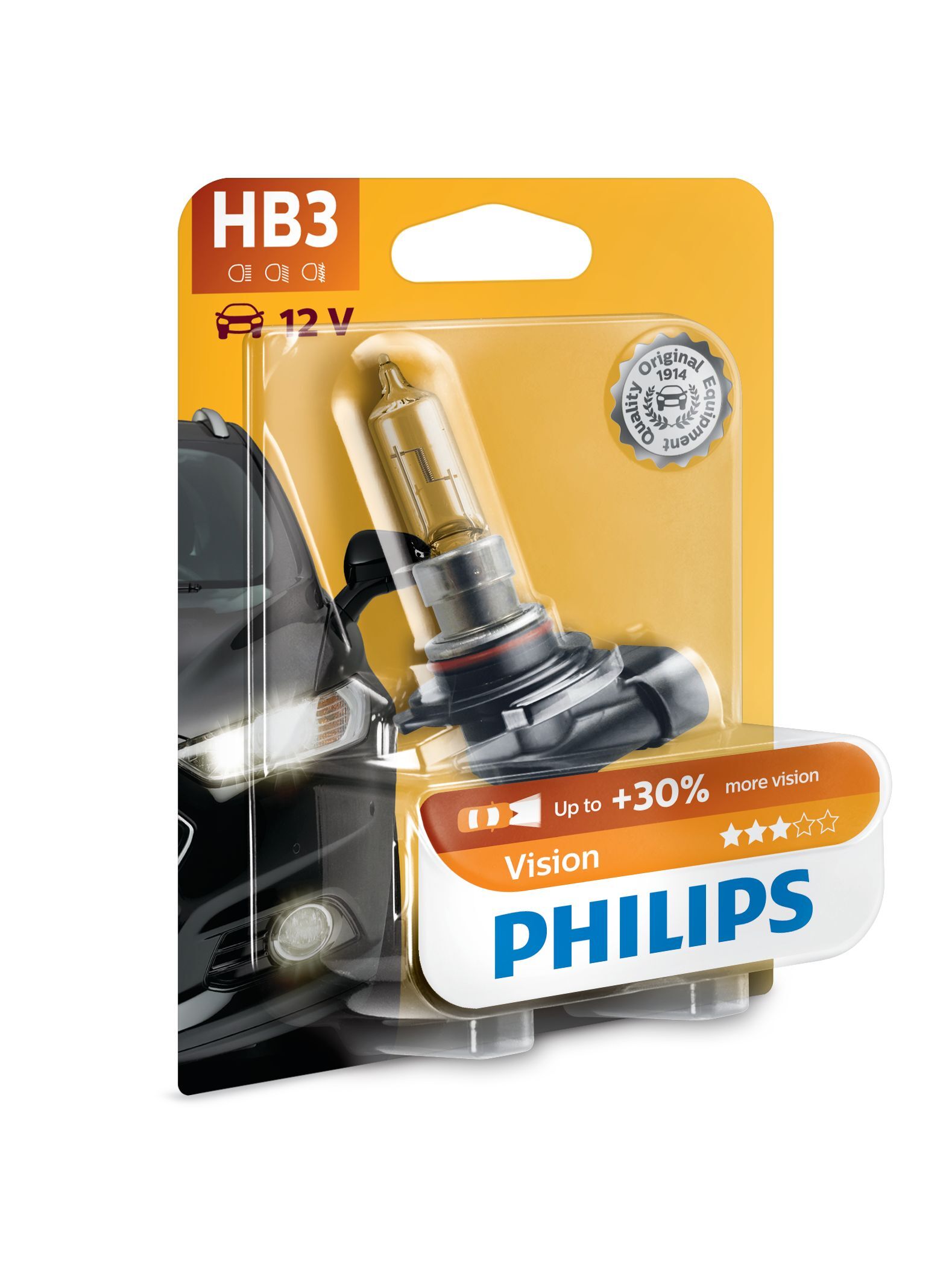 Philips Vision Type lamp: HB3, verpakking van 1, koplamp voor auto