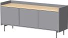 Vicco Velina TV-meubel – 140 x 63 cm met 3 deuren Grijs/eiken