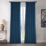 HPD Half Price Drapes Heritage pluche fluwelen gordijnen 274 cm lange kamer verduisterende gordijnen voor slaapkamer en woonkamer 127 x 274 cm (b x l), (1 paneel), eeuwig blauw