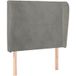 Tête De Lit Headboard Velours Gris 83x23x118/128 Cm