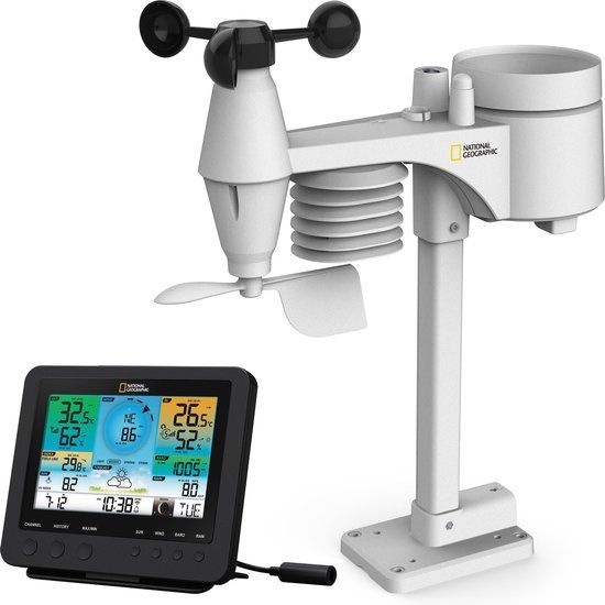 Bresser National Geographic Weerstation - WLAN - 7-in-1 Sensor - Incl. UV-meting en Luchtdrukmeter
