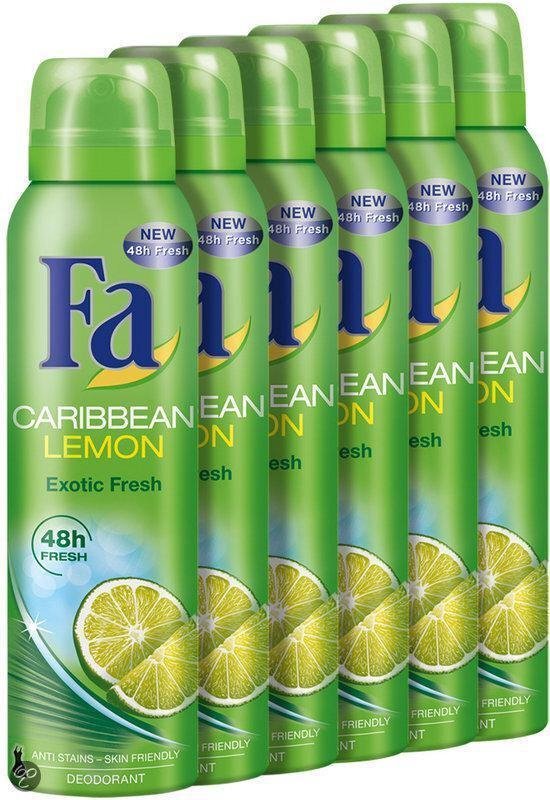 Fa Deospray Caribbean Lemon - 6 stuks
