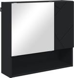 vidaXL Spiegelkast Zwart 59 x 17 x 55 cm Bewerkt Hout