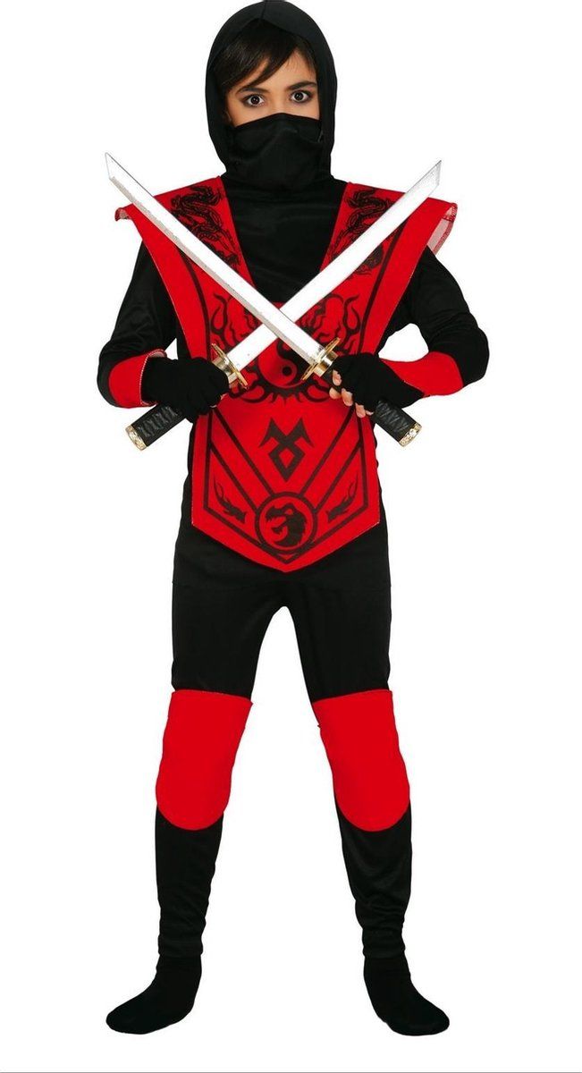 Ninja Kostuum Rood - Polyester - EAN: 8434077832578