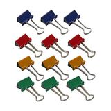 Wedo 642151999 Foldback klemmen, 12 stuks in zak, gelakt metaal, afneembare beugel, sterke veer, 19 mm, diverse kleuren