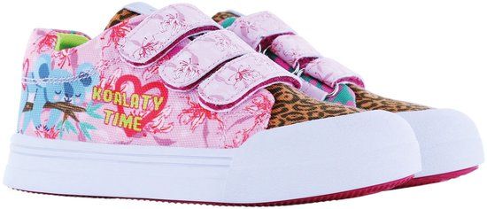 Go Banana's Koala Sneakers Junior Roze/Bruin Leer Klittenband Maat 27