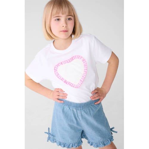 Shoeby T-shirt met hartjes wit