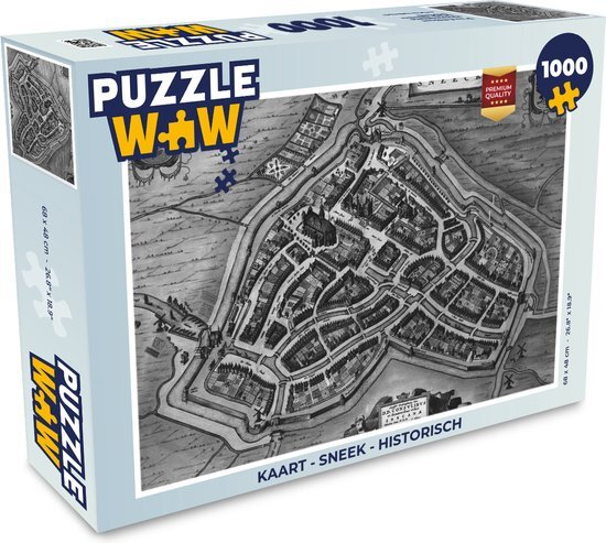 MuchoWow Puzzel Kaart - Sneek - Historisch - Legpuzzel - Puzzel 1000 stukjes volwassenen