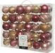 Decoris onbreekbare kerstballenset van 60 stuks assorti blush pink, butterscotch, velvet pink.