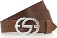 Vanzetti Leren riem Full Leather Buckel Belt W110 Mid Brown terracotta