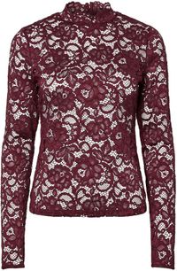 YAS top slim fit - rouge foncé