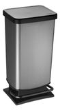 Rotho Paso pedaalemmer - poubelle 40L - sans BPA - argent métallique foncé
