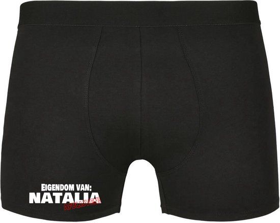 Eigendom van Natalia Heren Boxershort 5XL - Zwart - Katoen