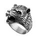 Lucardi Heren Stalen ring beer - Ring - Staal - Zilver - 18 / 57 mm