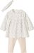 Vertbaudet Set pasgeboren baby 3 delen haarband, jurk met motief en legging Nude met print