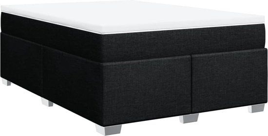 VidaXL Boxspring met matras Zwart Stof 140x190 cm