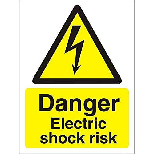 Seco Risk Sign - Electric Shock Hazard - 150mm x 200mm - Semi-Rigid Plastic