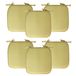 Progarden Stoelkussen Anna - 6x - binnen/buiten - geel - 39 x 39 x 3 cm - polyester