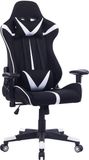 Happyment Gamingstoel Sheffield – Met voetsteun – Wit/Zwart – In hoogte verstelbaar – Ergonomisch – Met armleuningen