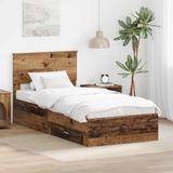 Maison Exclusive - Lit cadre avec tiroirs Bois ancien 90 x 190 cm Panneau dérivé du bois