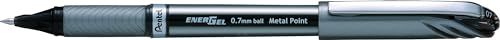Pentel BL27-AX BL27 Energel Plus Liquid Gel Roller, 0,7 mm, zwart, 12 stuks