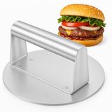 GC GLOBALCOMMERCE Hamburgerpers van roestvrij staal, anti-aanbaklaag, gemakkelijk te reinigen, ideaal voor vlees, groenten en veeg hamburgers