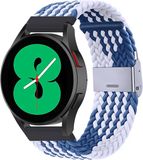 By Qubix Qubix Braided Nylon Smartwatch Bandje Blauw/Wit 22mm Geschikt voor Garmin Forerunner 970 / 570 (47mm) / 255