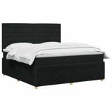 vidaXL LED Boxspringbed met Matras Zwart 180 x 200 cm Stof