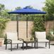 Prolenta Maison Exclusive Parasol met LED-verlichting en stalen mast, azuurblauw, 225x225x212 cm