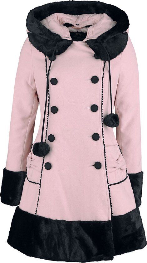 Hell Bunny Sarah Jane Dames Winterjas - roze - L