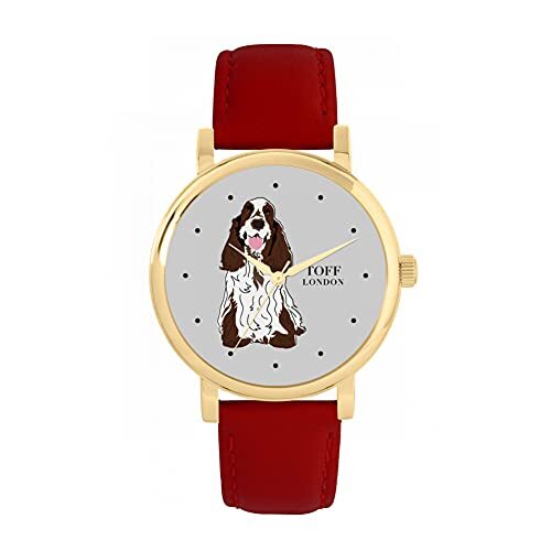 Toff London Bruin Wit Cocker Spaniel Hondenhorloge