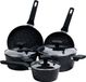 Set de casseroles sans marque avec revêtement antiadhésif, Aluminium avec revêtement en titane, 8 pièces