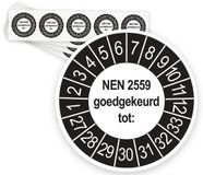 Keuringsstickers Ricard Keuringsstickers NEN 2559 Goedgekeurd tot 2027 | 50 stuks, Ø 35 mm | Buiten Zwart