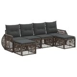 vidaXL Tuinbankenset 6 st Grijs en Donkergrijs poly rattan