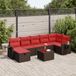 Maison Exclusive - Ensemble de jardin, 8 pièces, avec coussins, marron, en polyrotin