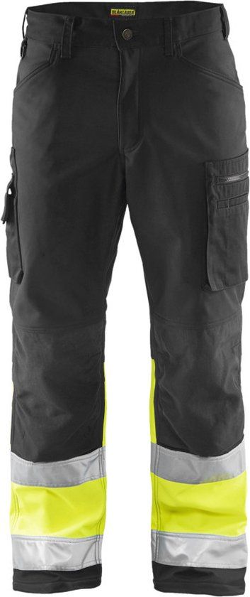 Blåkläder Softshell werkbroek High Vis 1562-2517 - Zwart/High Vis Geel - Maat 60