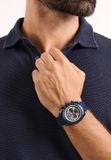 Nautica Kedge Blauw Horloge - Heren - Quartz - Analoog - 46mm - Roestvrij Staal & Siliconen - Waterdicht 10 ATM