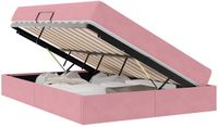 vidaXL Opbergbed met matras Roze 140 x 200 cm Fluweel