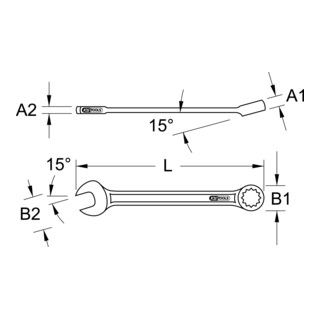 KS Tools CLASSIC Combination Wrench, Offset, 1.7/16" - 1 Piece