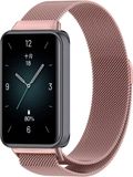 Strap-it Milanees RVS bandje / Milanese band - geschikt voor de Honor Band 9 (roze)