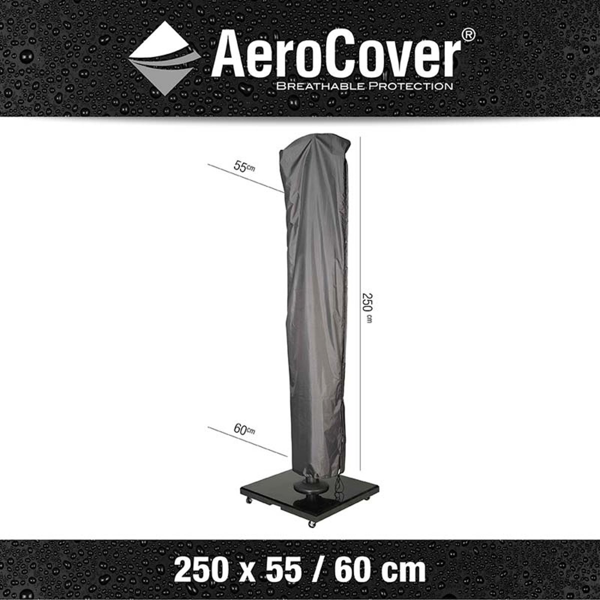 AeroCover zweefparasolhoes h250x55/60 - antraciet