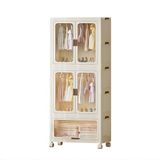 Happiq bac de rangement à roulettes - Pour chambre à coucher - 2 couches, pliable et empilable - Plastique - Beige