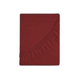 Zer0bed, Hoeslaken voor eenpersoonsbed, effen, 100% katoen, maxi-hoek 30 cm, Sangria, 90 x 200 cm
